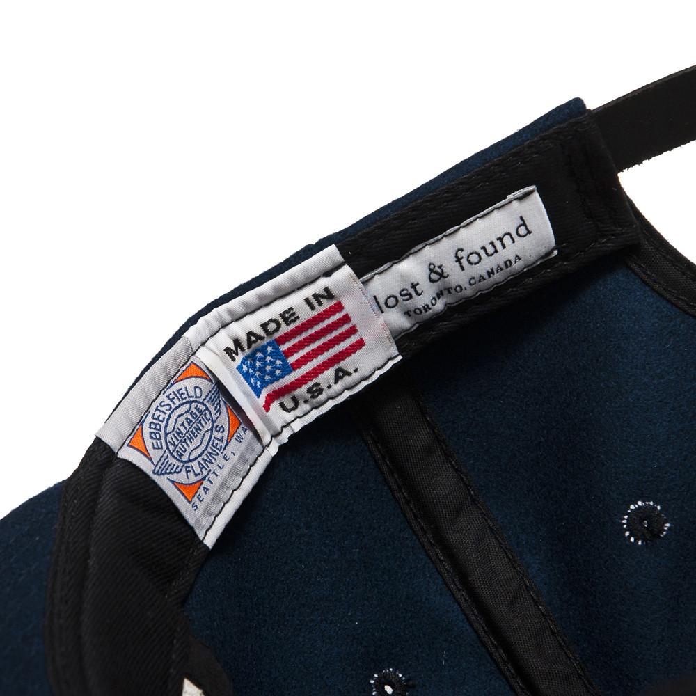 Ebbets Field Flannels Navy Wool 6 Panel with Black Leather Strap