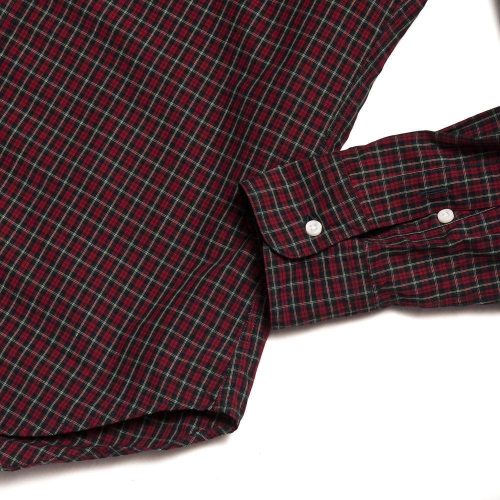 Gitman Vintage Bros. Long Sleeve Archive Mini Tartan Shirt Burgundy