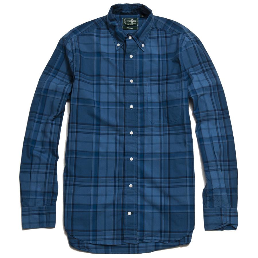 Gitman Vintage Bros. Long Sleeve Blue Brushed Poplin