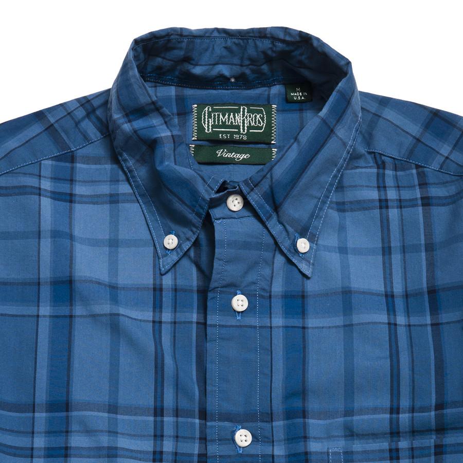 Gitman Vintage Bros. Long Sleeve Blue Brushed Poplin