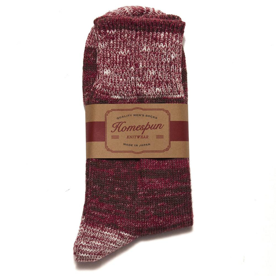 Homespun Dustbowl Work Sock Cranberry