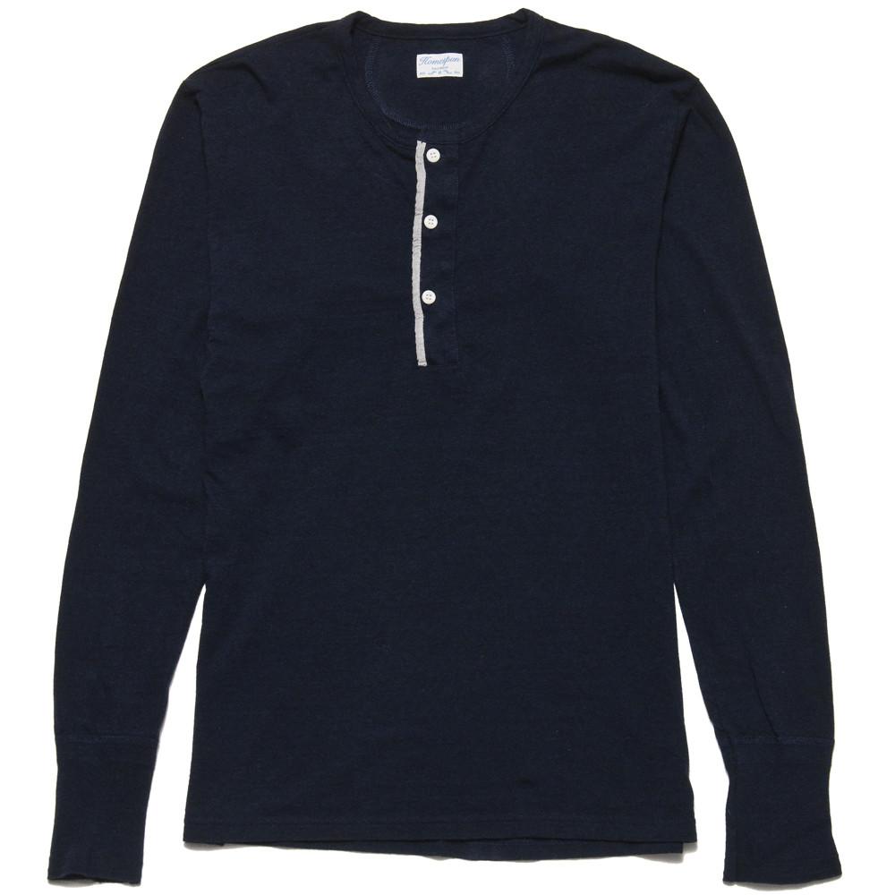 Homespun Standard Henley Mock Twist Indigo