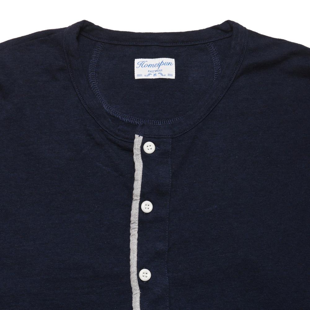 Homespun Standard Henley Mock Twist Indigo