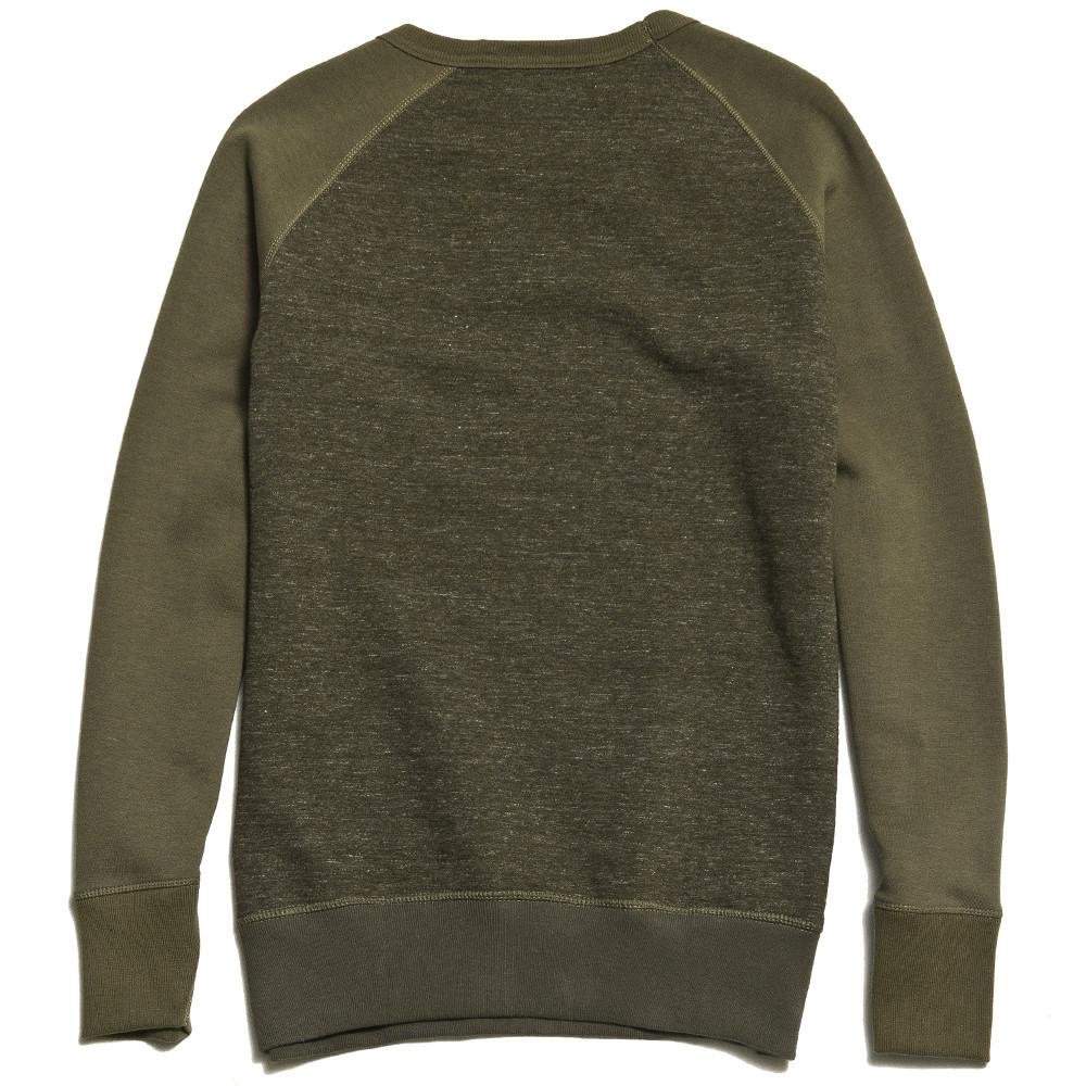 Merz B. Schwanen 342 Fleece 3-Thread Raglan Crewneck Sweatshirt Forest Melange/Army