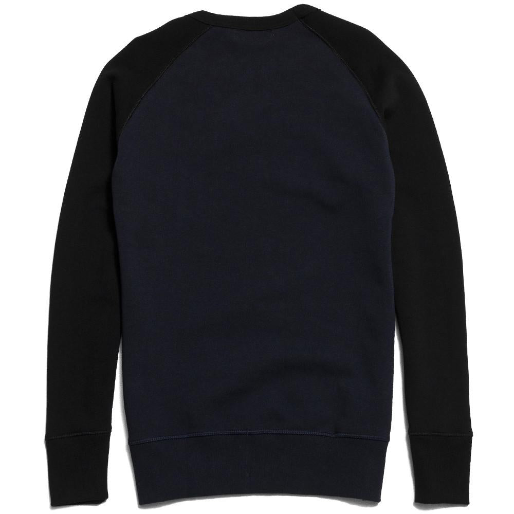 Merz B. Schwanen 342 Fleece 3-Thread Raglan Crewneck Sweatshirt Navy/Black