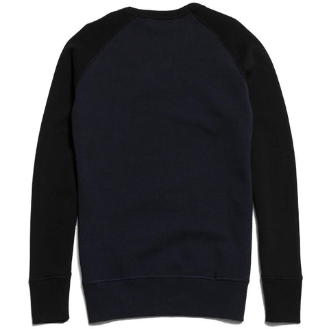 Merz B. Schwanen 342 Fleece 3-Thread Raglan Crewneck Sweatshirt Navy/Black