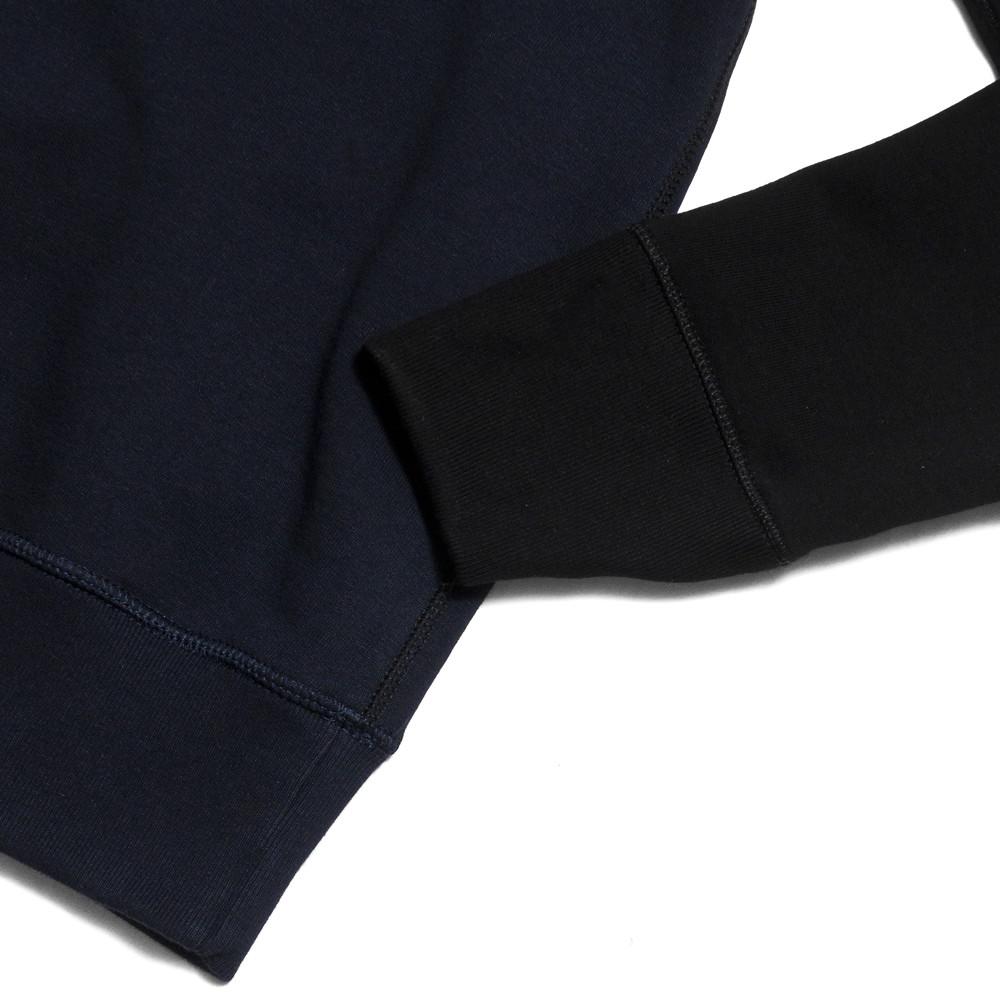 Merz B. Schwanen 342 Fleece 3-Thread Raglan Crewneck Sweatshirt Navy/Black