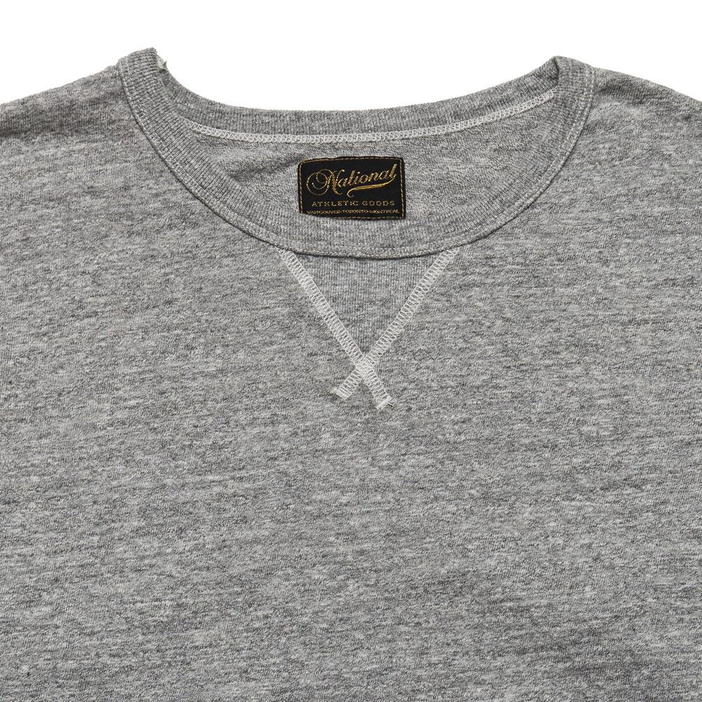 National Athletic Goods Long Sleeve Gym Tee Mid Grey at shoplostfound in Toronto, collar