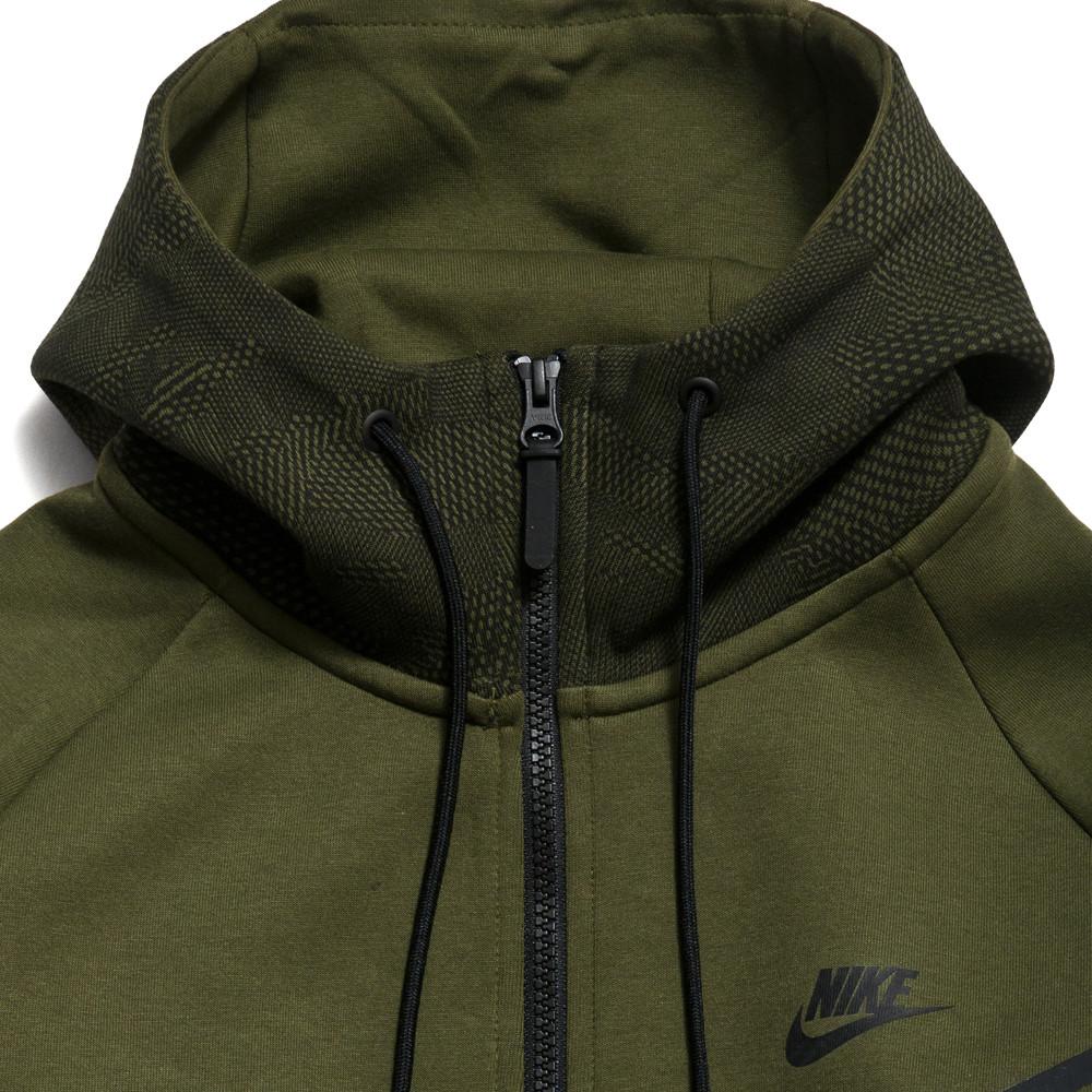 Nike Sportswear Tech Fleece Windrunner Legion Green 836422-387 at shoplostfound in Toronto, collar