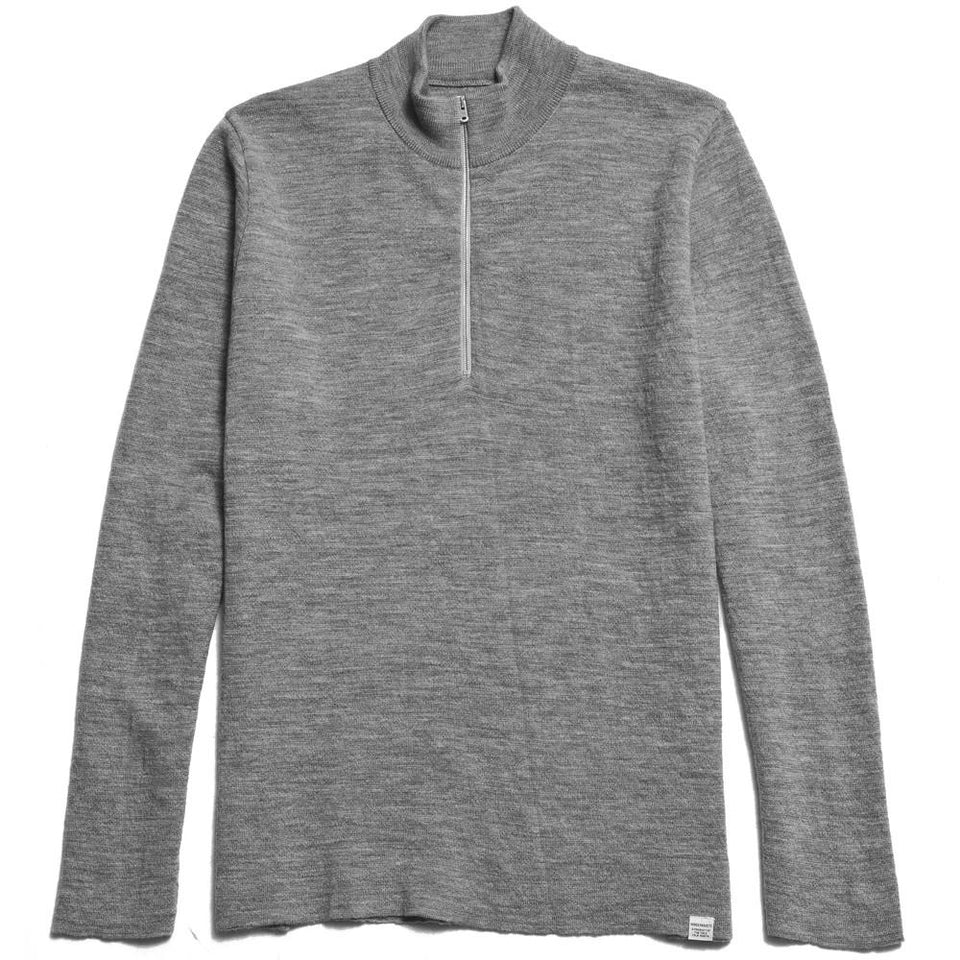 Norse Projects Fjord Compact Merino Light Grey Melange at shoplostfound in Toronto, front