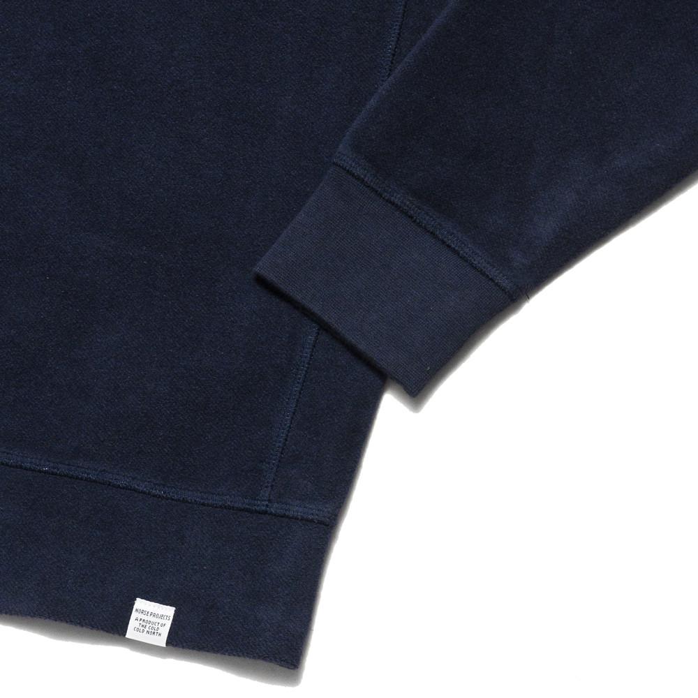 Norse Projects Ketel Solid Brushed Navy at shoplostfound, detail