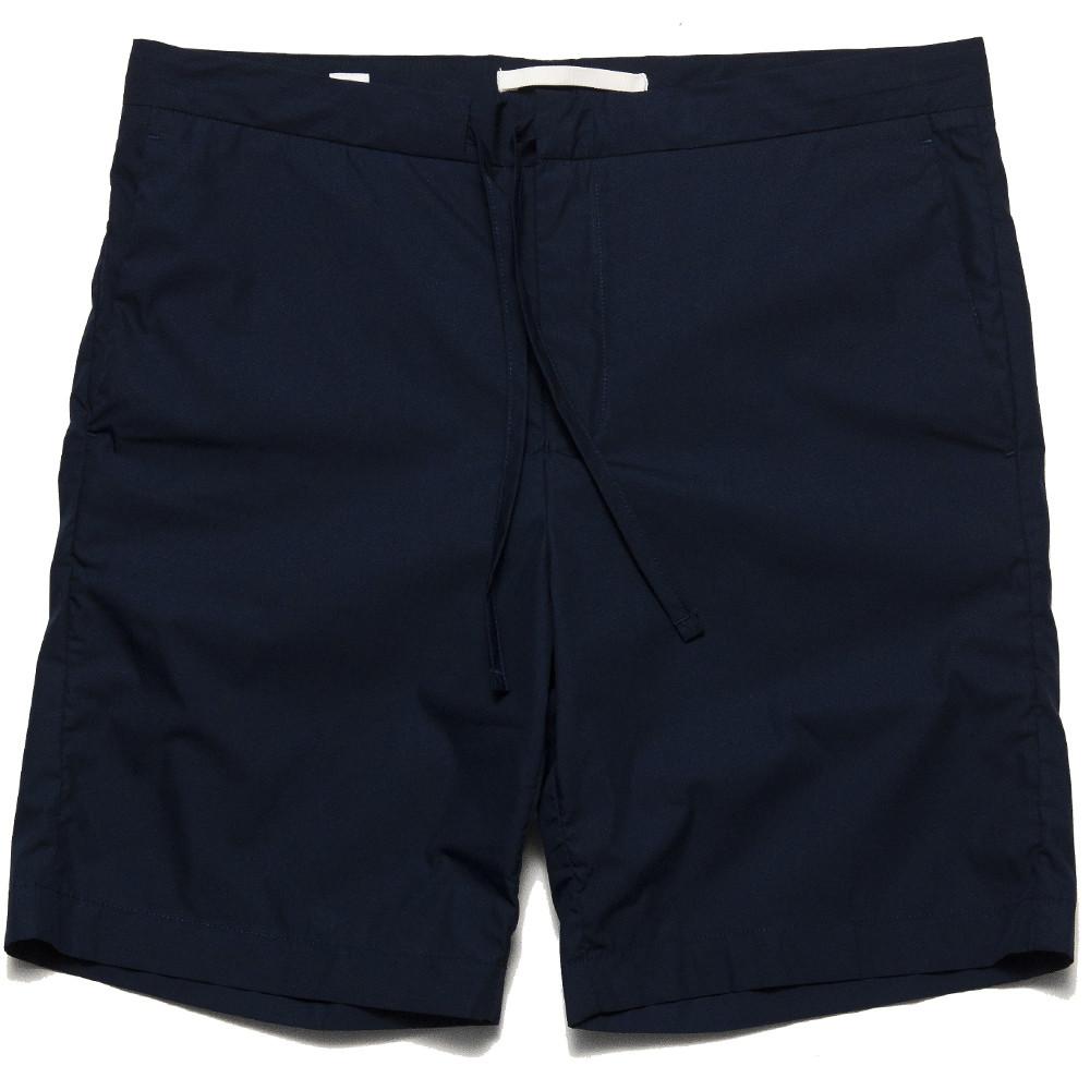 Norse Projects Regin Poplin Shorts Navy at shoplostfound, front