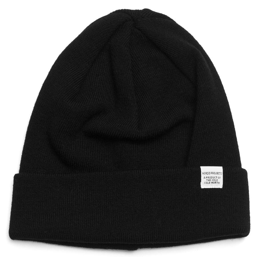 Norse Projects Top Beanie Black at shoplostfound