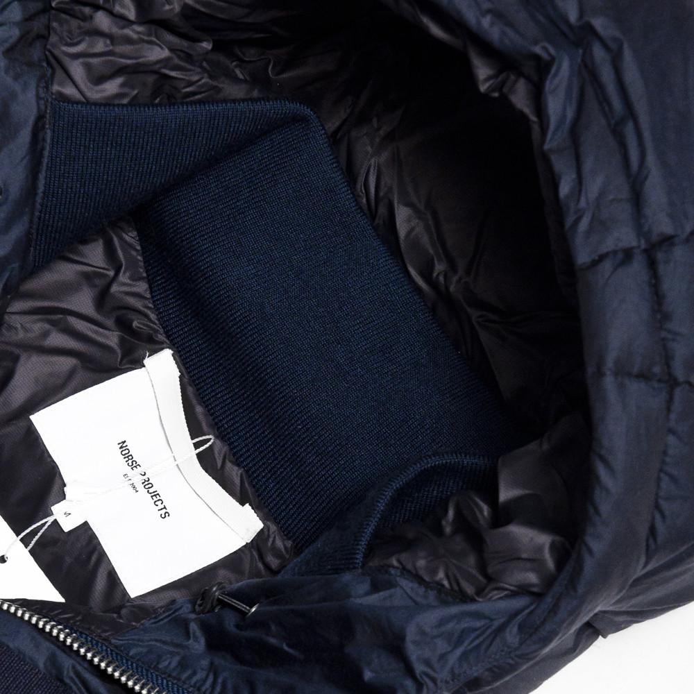 Norse Projects Willum Down Poplin 2.0 Dark Navy at shoplostfound in Toronto, inner ribbed collar