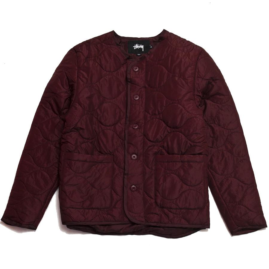 Stüssy Quilted Military Jacket Burgundy