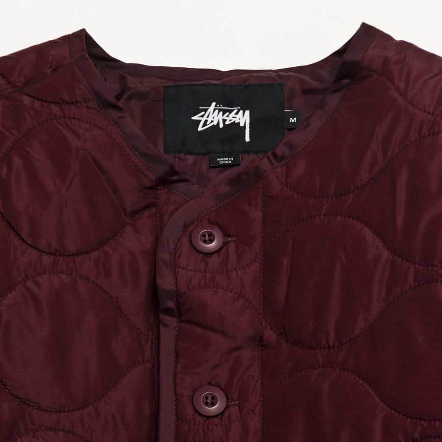 Stüssy Quilted Military Jacket Burgundy