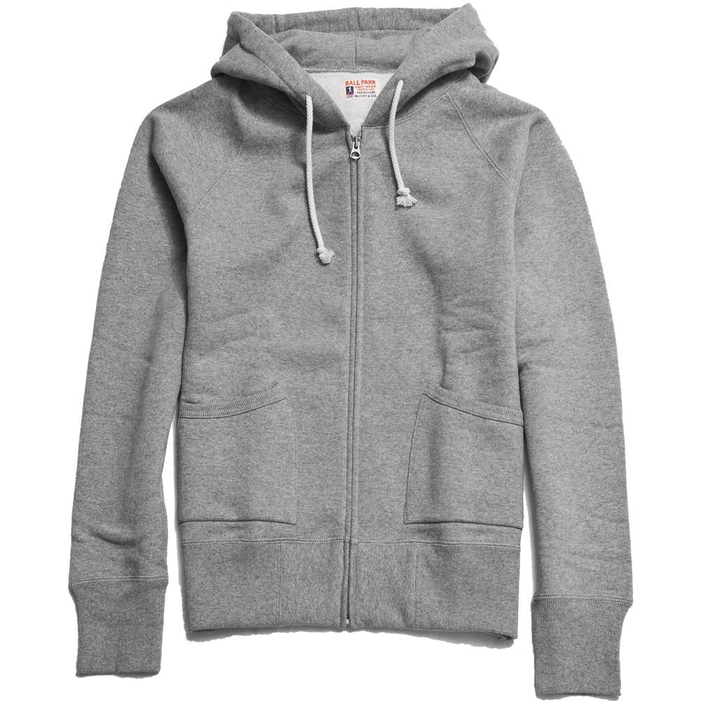 The Real McCoy’s Joe McCoy MC14112 Full Zip Hooded Sweat Grey at shoplostfound in Toronto, front