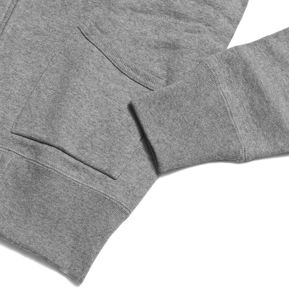 The Real McCoy’s Joe McCoy MC14112 Full Zip Hooded Sweat Grey at shoplostfound in Toronto, hem and pocket