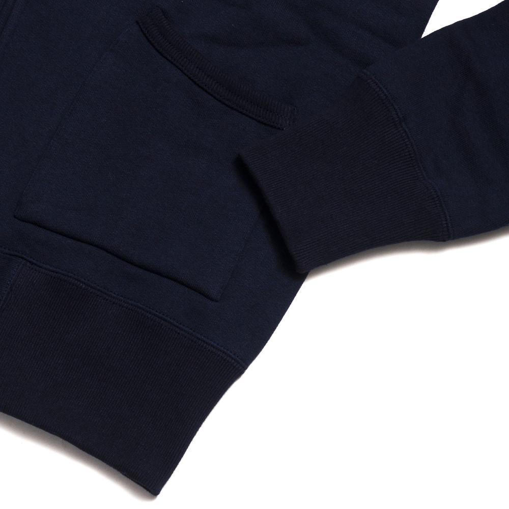 The Real McCoy’s Joe McCoy MC14112 Full Zip Hooded Sweat Navy at shoplostfound in Toronto, hem and pocket