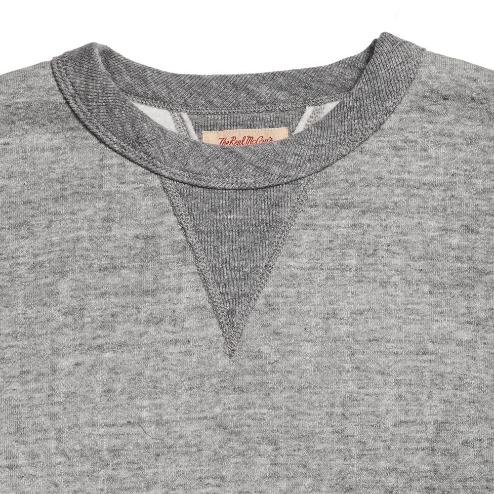 The Real McCoy’s Loopwheel Crewneck Sweatshirt Grey MC13111 at shoplostfound in Toronto, collar