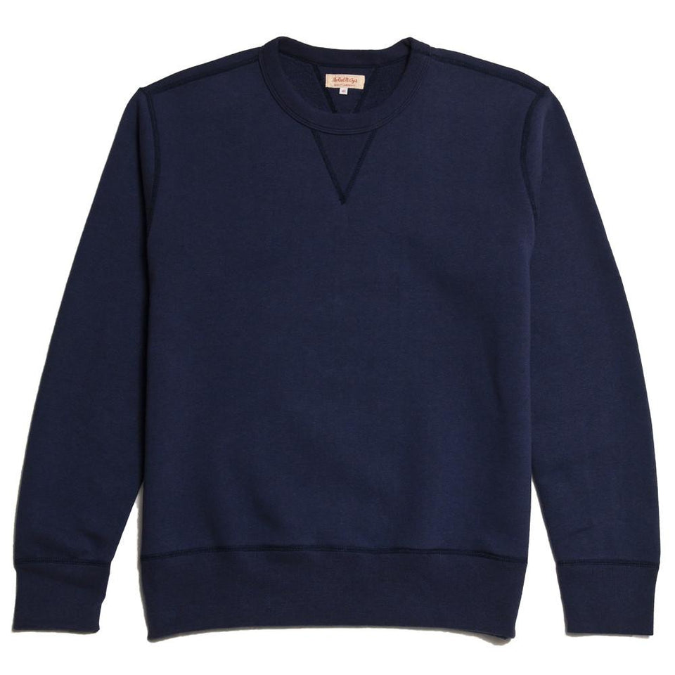 The Real McCoy’s Loopwheel Crewneck Sweatshirt Navy MC13111 at shoplostfound in Toronto, front