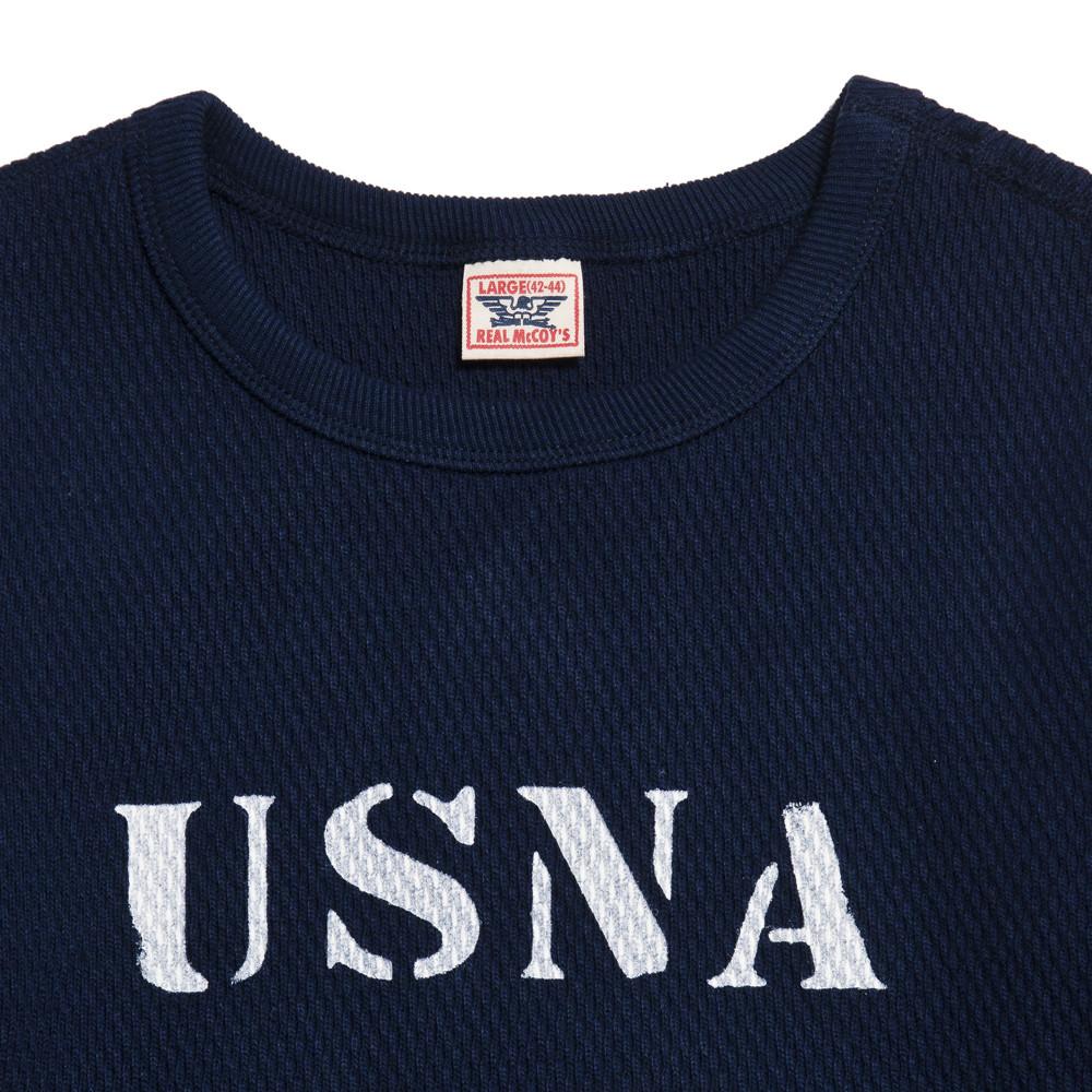 The Real McCoy's MC16109 Military Thermal Long Sleeve T-Shirt/UNSA 32 Navy at shoplostfound in Toronto, collar