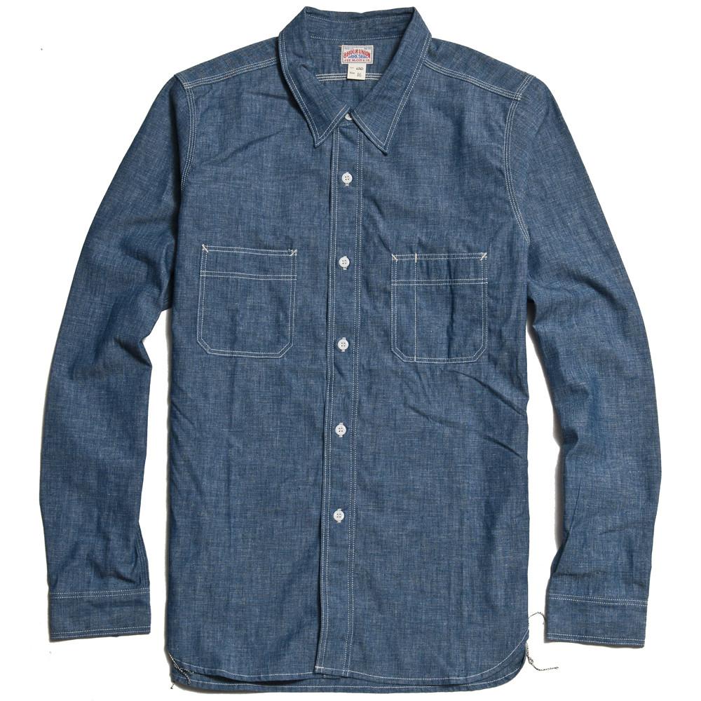 The Real McCoy's MS13035 Long Sleeve 8HU Chambray Serviceman Shirt Lot.232S at shoplostfound in Toronto, front