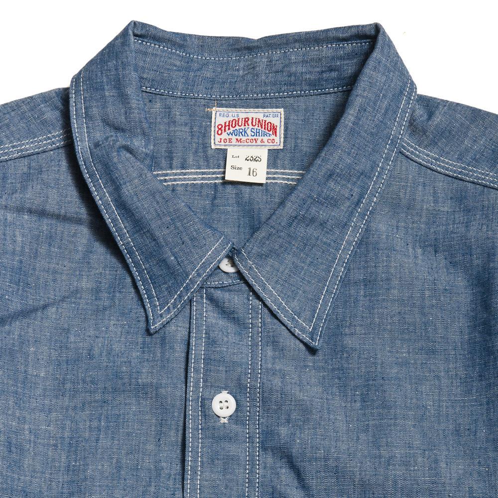 The Real McCoy's MS13035 Long Sleeve 8HU Chambray Serviceman Shirt Lot.232S at shoplostfound in Toronto, collar