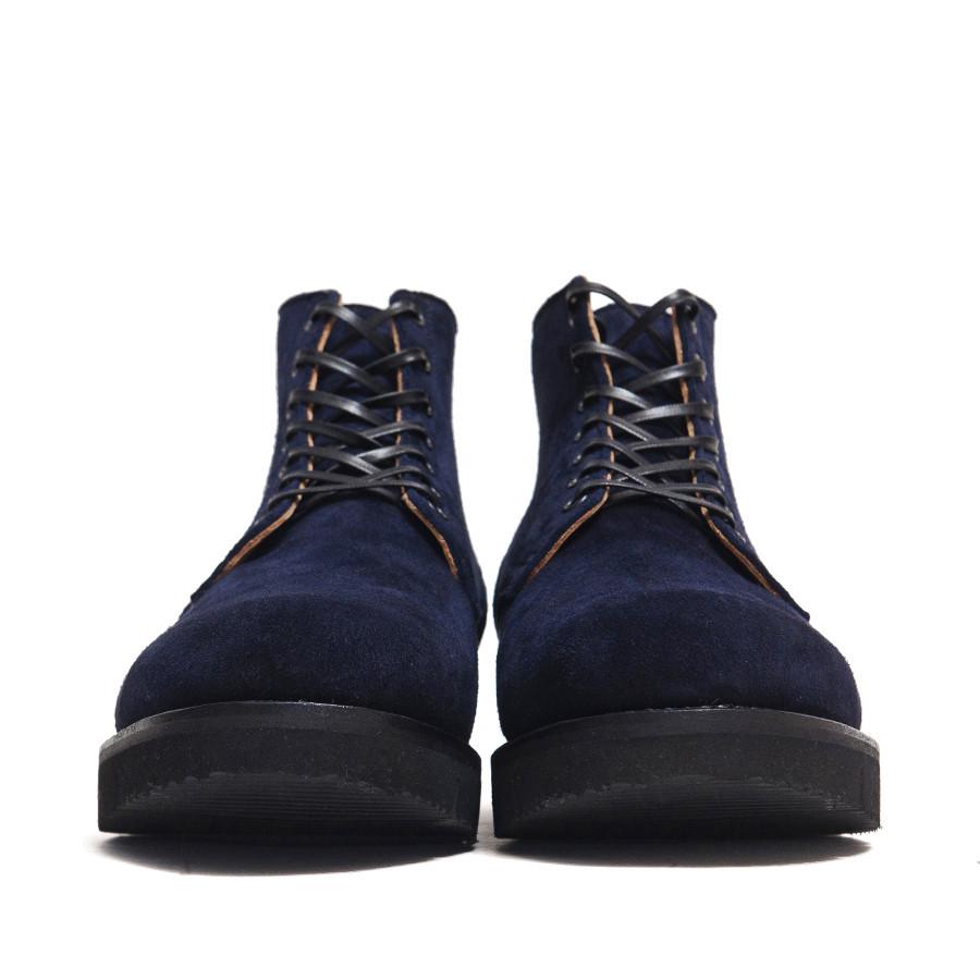 Viberg Midnight Reverse Kudu Service Boot at shoplostfound in Toronto, front