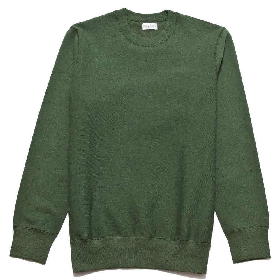 lost & found Gusset Crewneck Sweatshirt Olive at shoplostfound, front