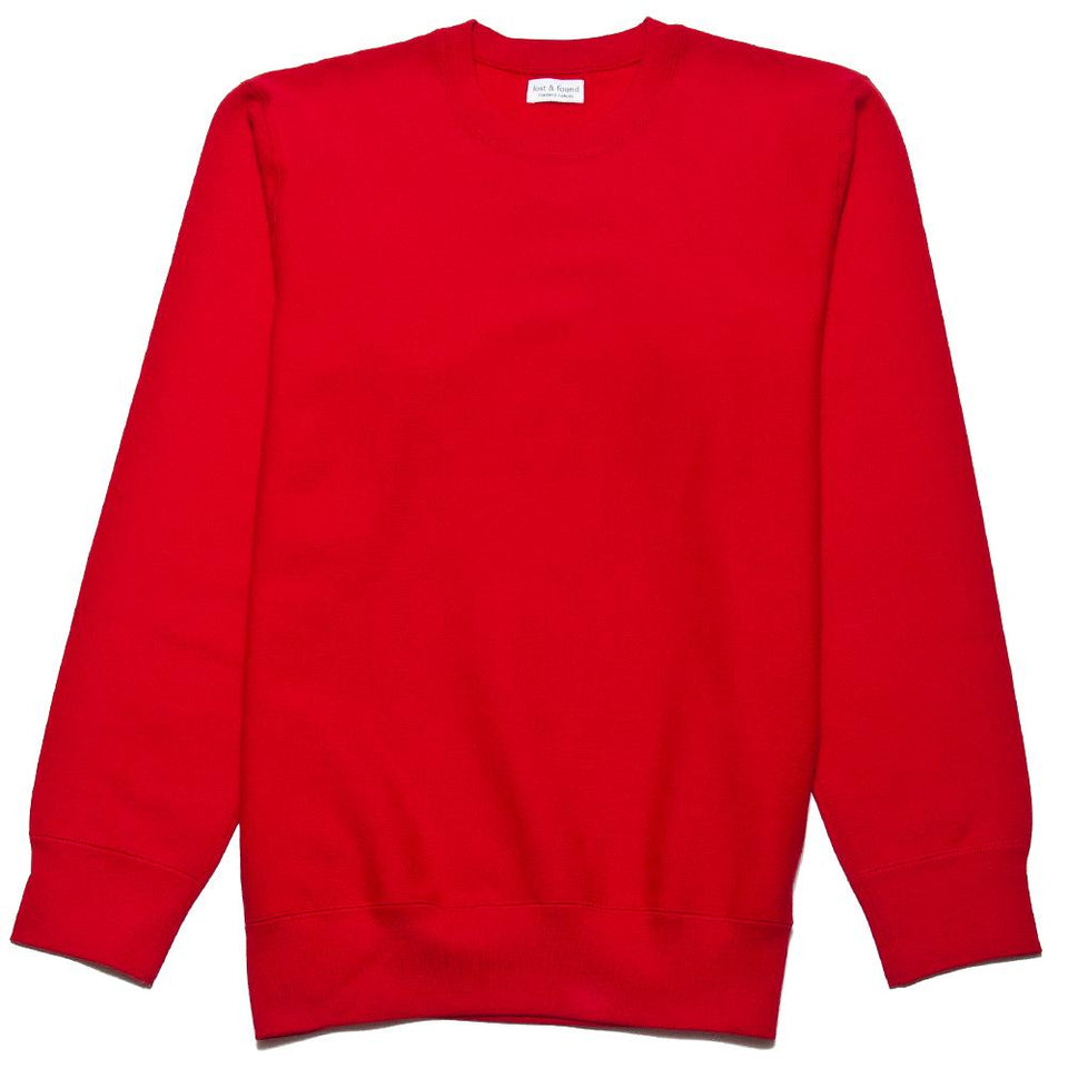 lost & found Gusset Crewneck Sweatshirt Red at shoplostfound, front