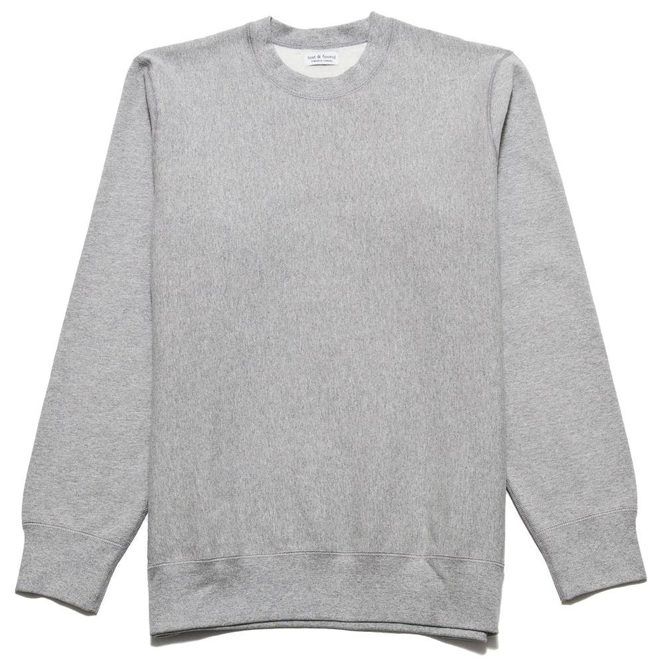 lost & found Gusset Crewneck Sweatshirt Grey at shoplostfound, front