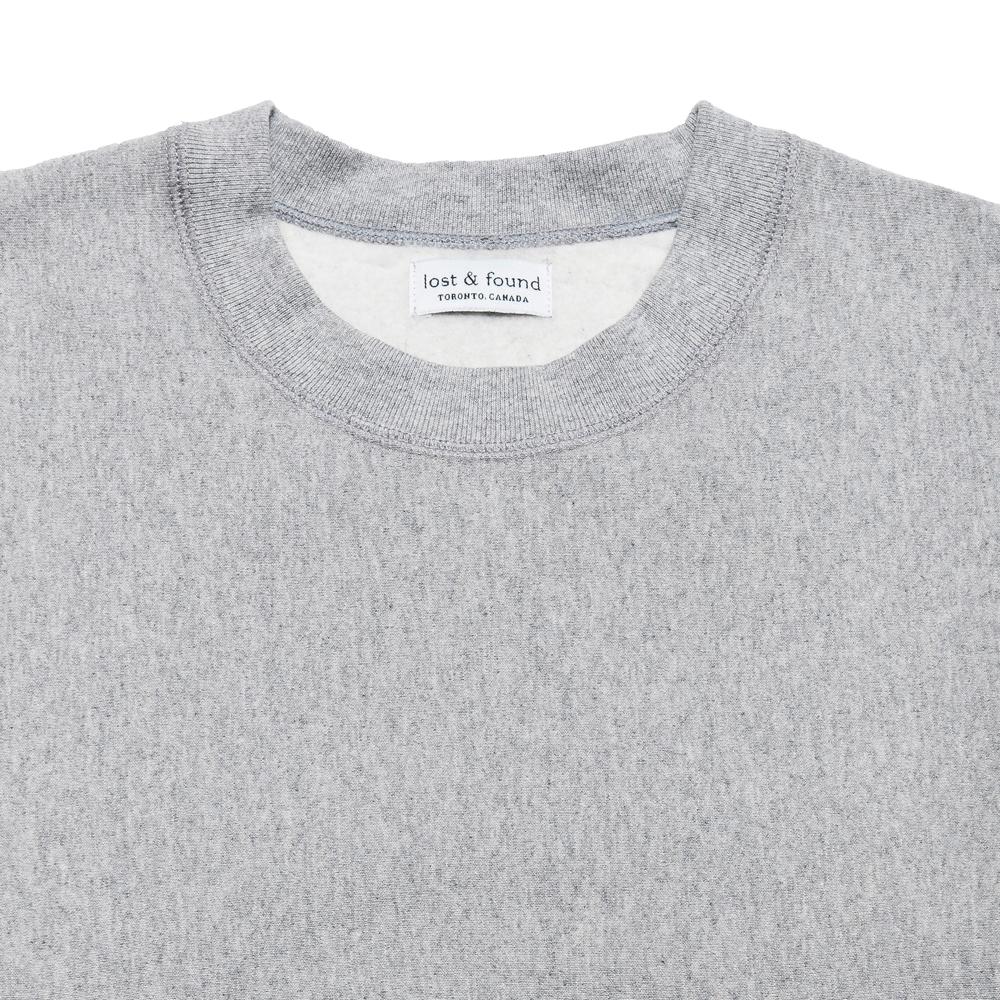 lost & found Gusset Crewneck Sweatshirt Grey at shoplostfound, neck
