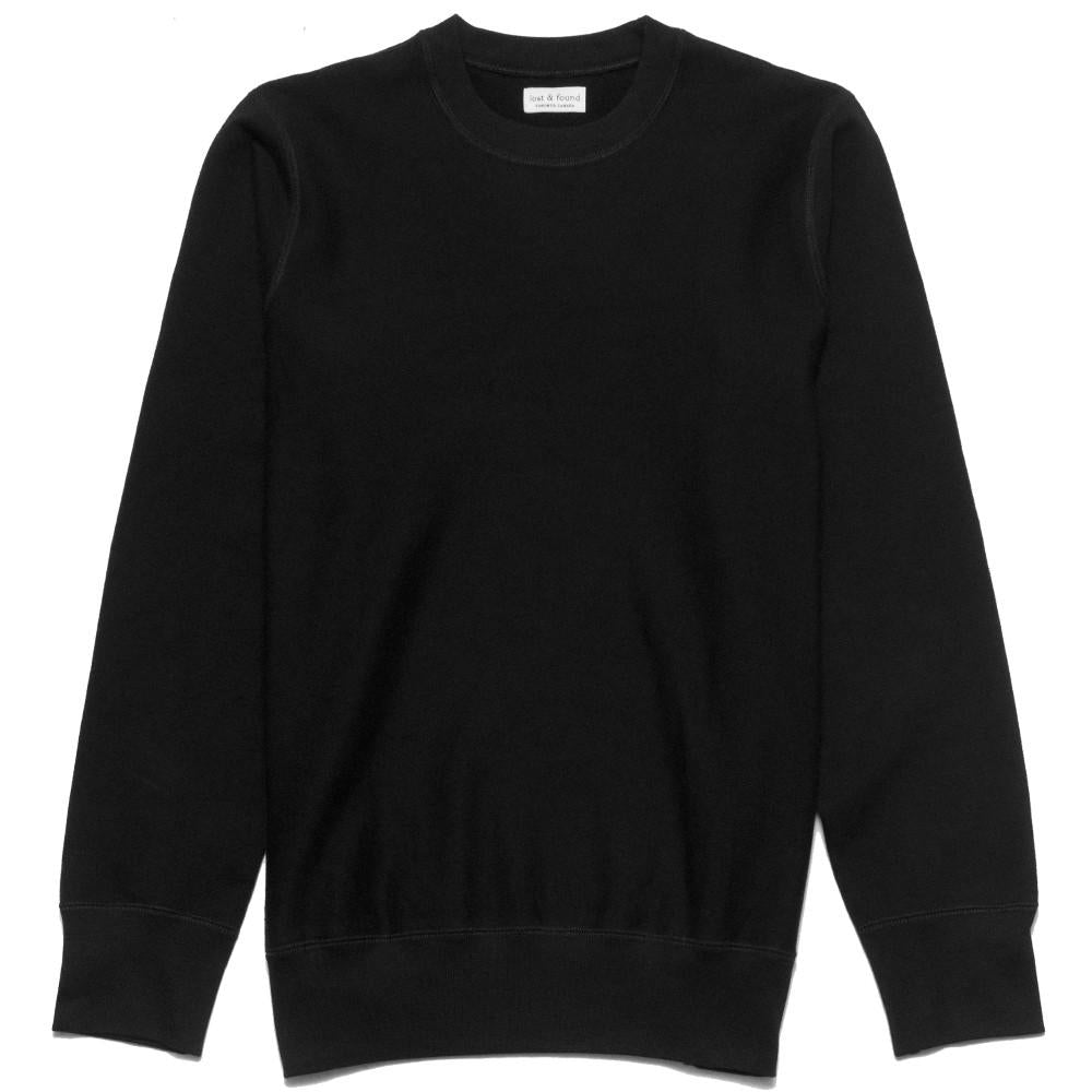 lost & found Mid Weight Gusset Crewneck Sweatshirt Black at shoplostfound, front