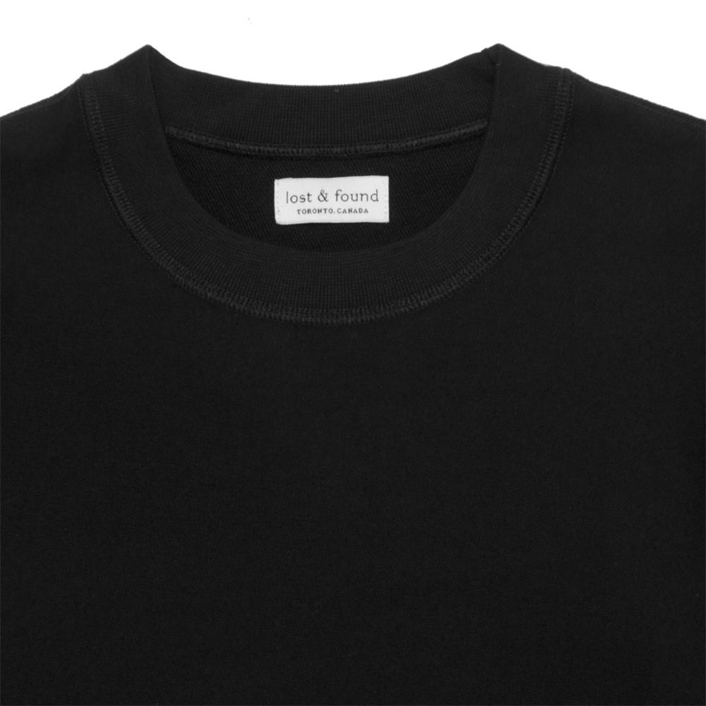 lost & found Mid Weight Gusset Crewneck Sweatshirt Black at shoplostfound, neck