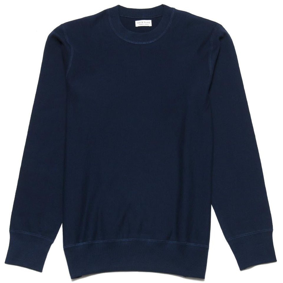 lost & found Mid Weight Gusset Crewneck Sweatshirt Navy at shoplostfound, front