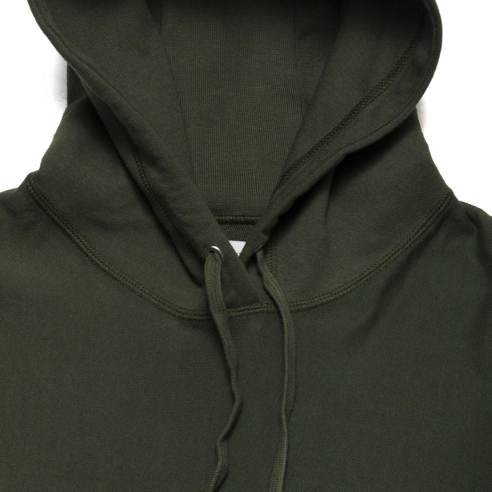lost & found Mid Weight Pullover Hoodie Olive at shoplostfound, neck
