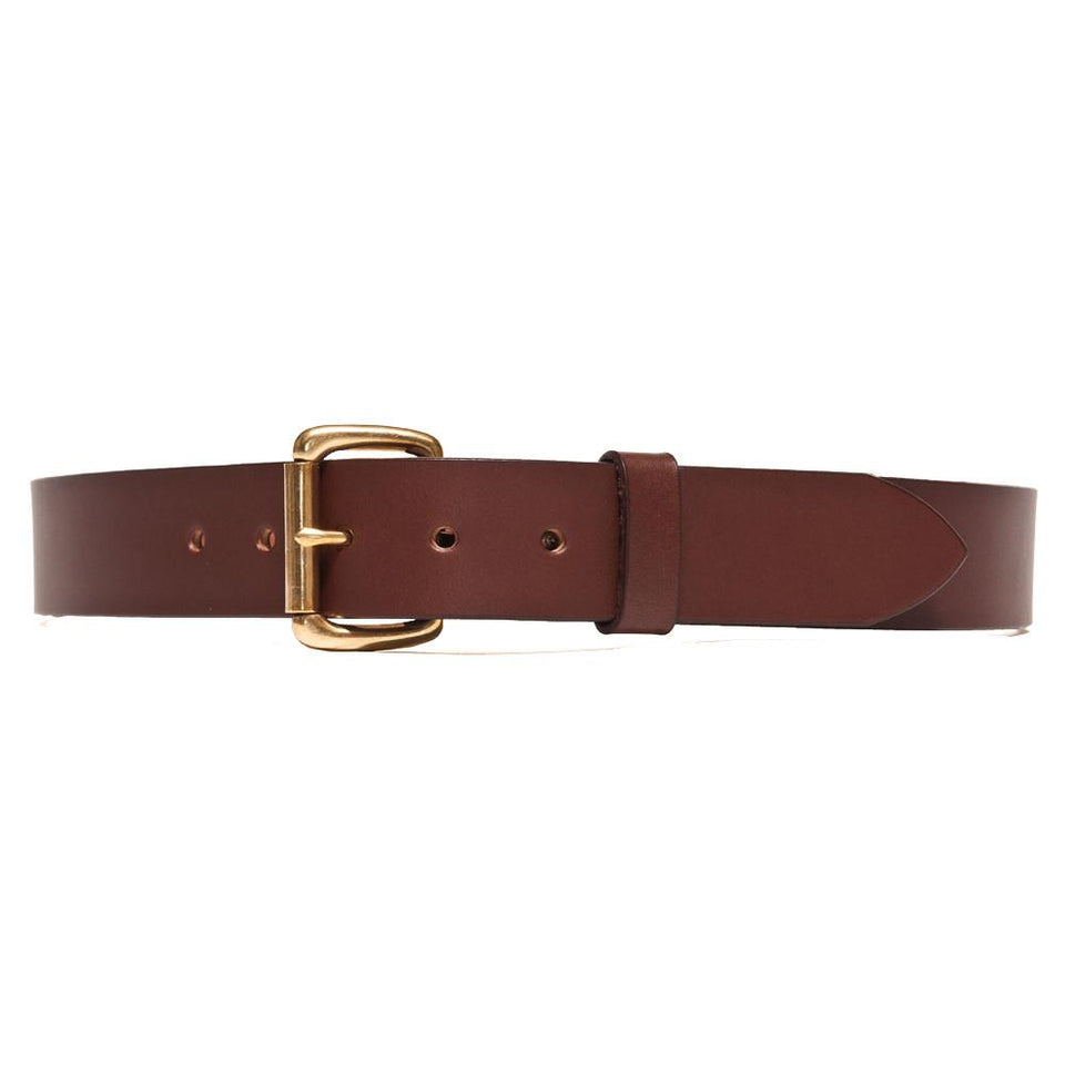 Lost & Found Script Cognac Belt at shoplostfound, front