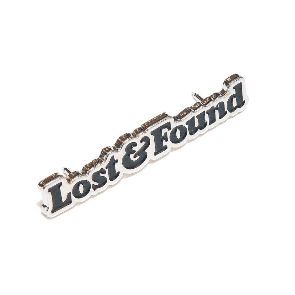 Lost & Found Script Logo Pin at shoplostfound