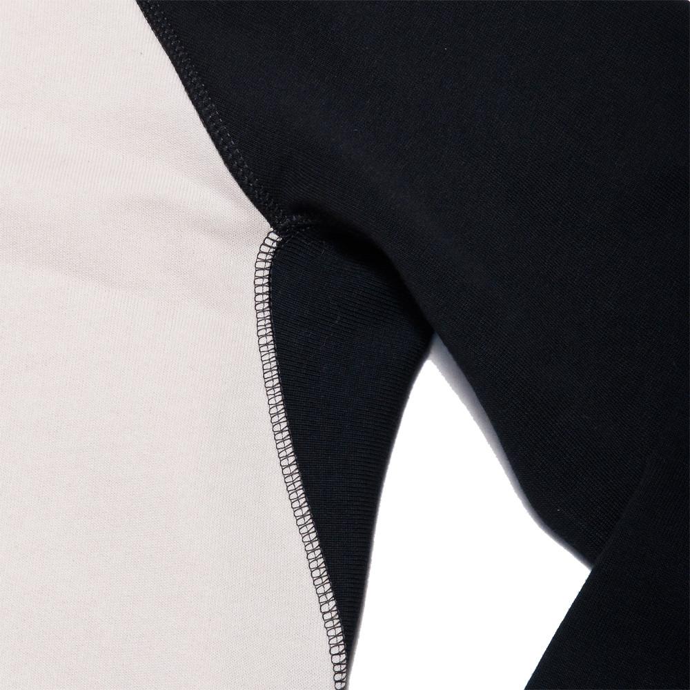 Merz B. Schwanen 342T Crewneck Raglan Contrast Sweatshirt Long Sleeve Natural/Charcoal at shoplostfound, arm