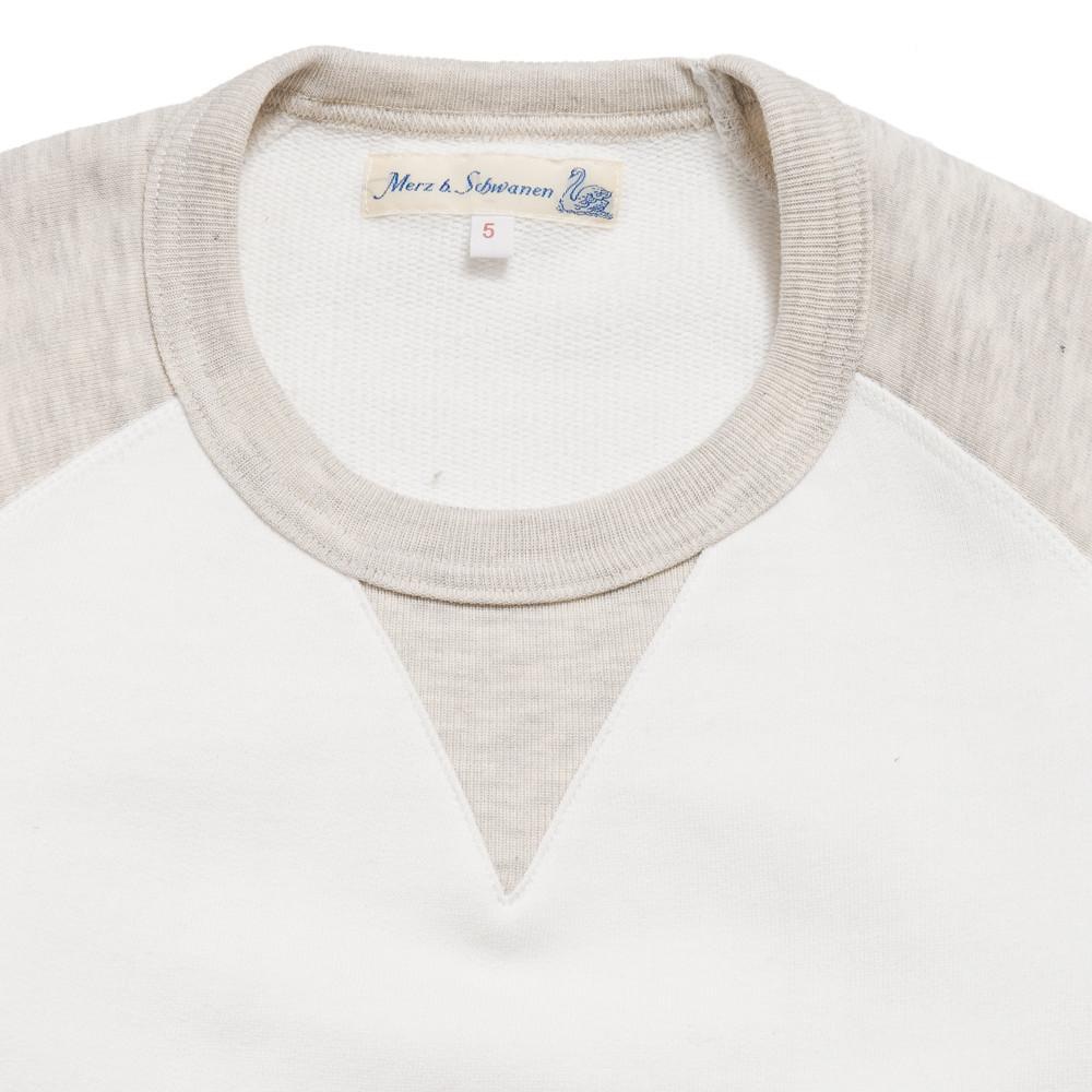Merz B. Schwanen 347T 1/4 Sleeve Sweatshirt White/Natural Melange
