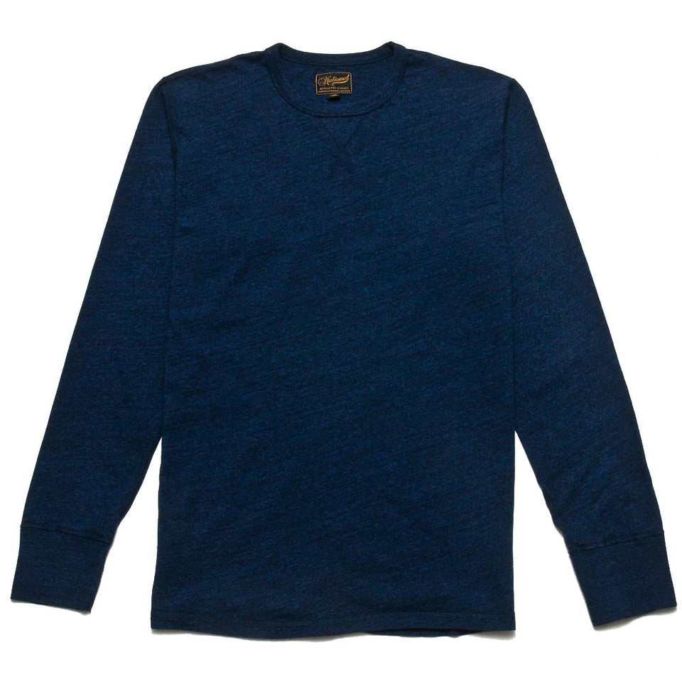 National Athletic Goods Long Sleeve Gym Tee Indigo at shoplostfound, front