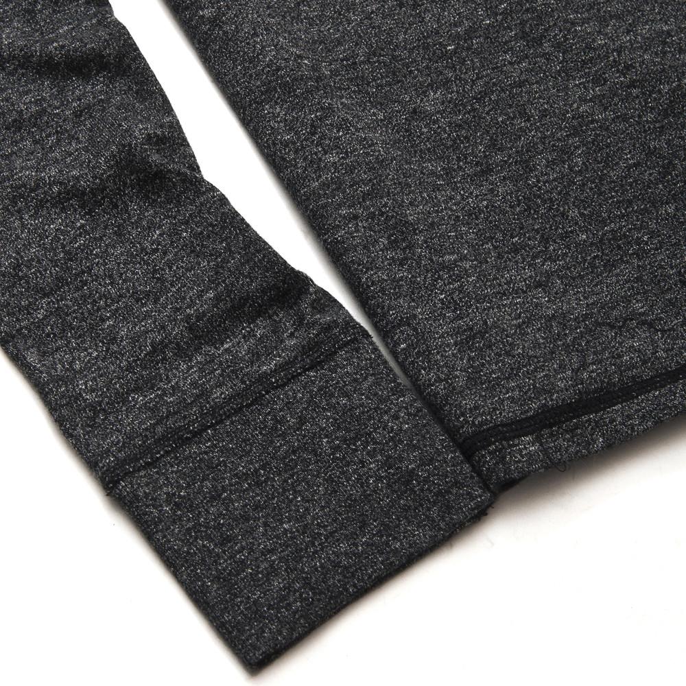 National Athletic Goods Long Sleeve Gym Tee Black Heather at shoplostfound in Toronto, cuff and hem