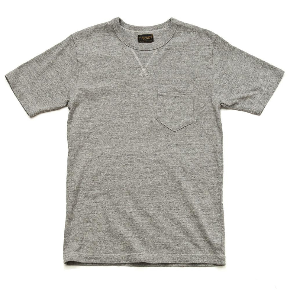 National Athletic Goods V Pocket Tee Mid Grey at shoplostfound in Toronto, front