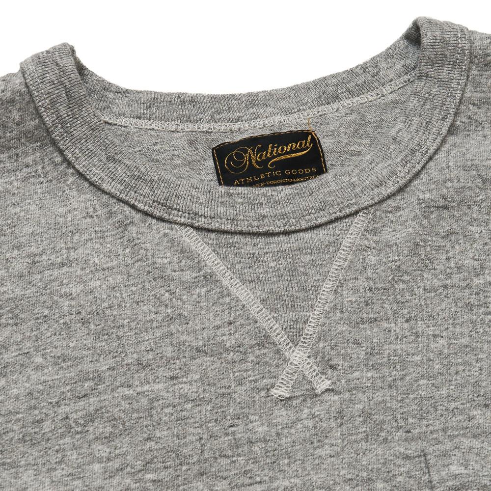 National Athletic Goods V Pocket Tee Mid Grey at shoplostfound in Toronto, collar