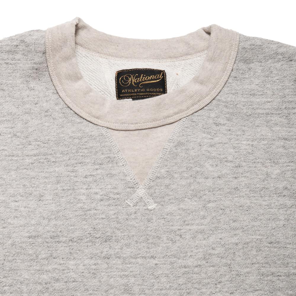 National Athletic Goods Mid Grey Double V Warmup at shoplostfound, neck