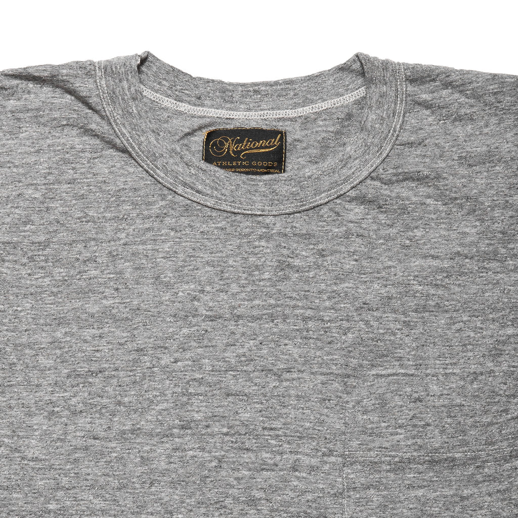 National Athletic Goods Pocket Tee Sport Grey at shoplostfound, neck