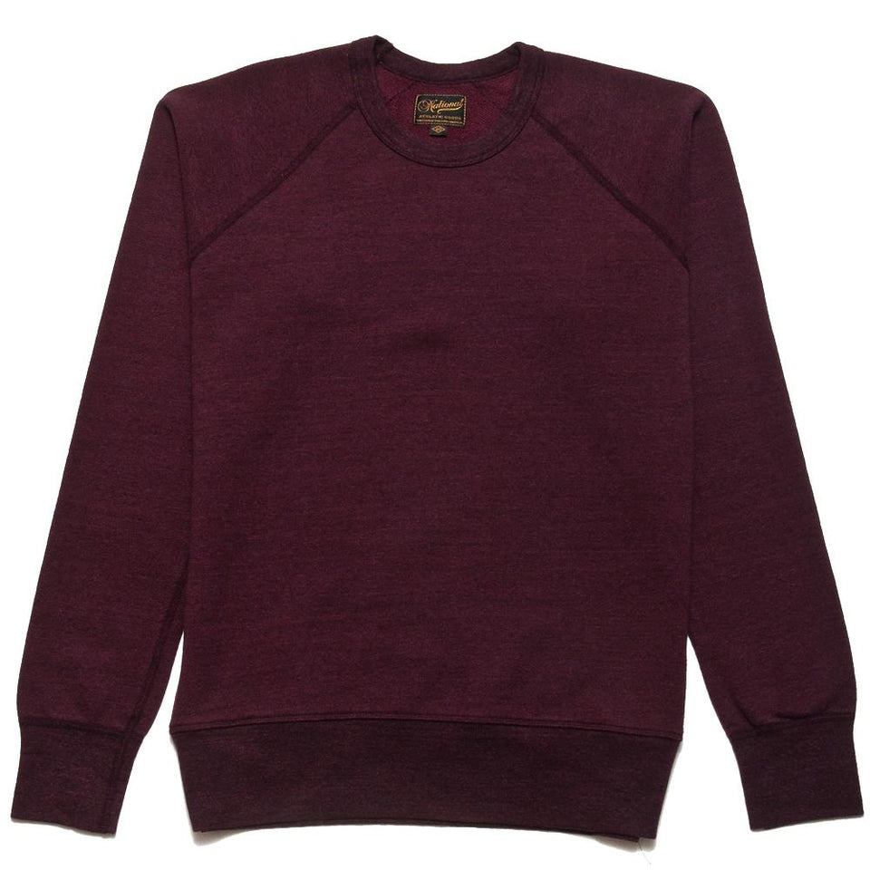National Athletic Goods Raglan Warm Up Mock Twist Jersey Burgundy at shoplostfound, front