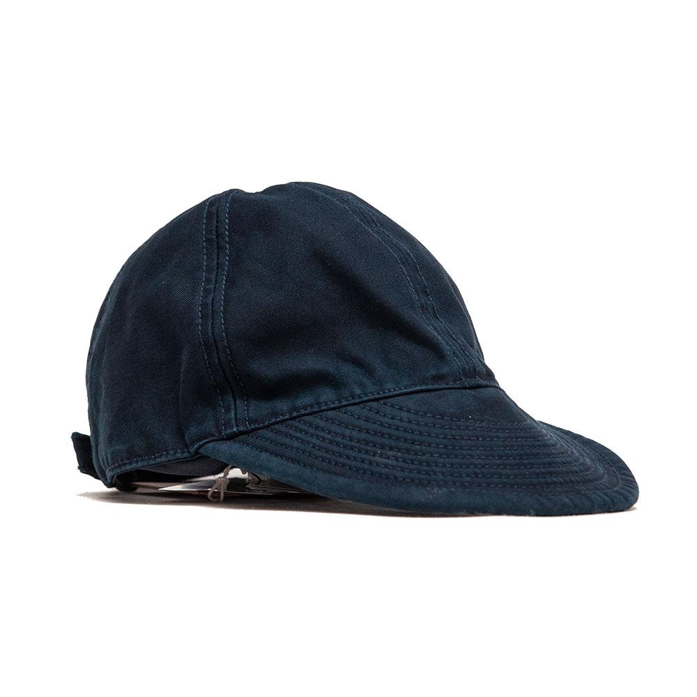 Nigel Cabourn ACC-50 Mechanics Cap Satin/Nylon Navy at shoplostfound, 45