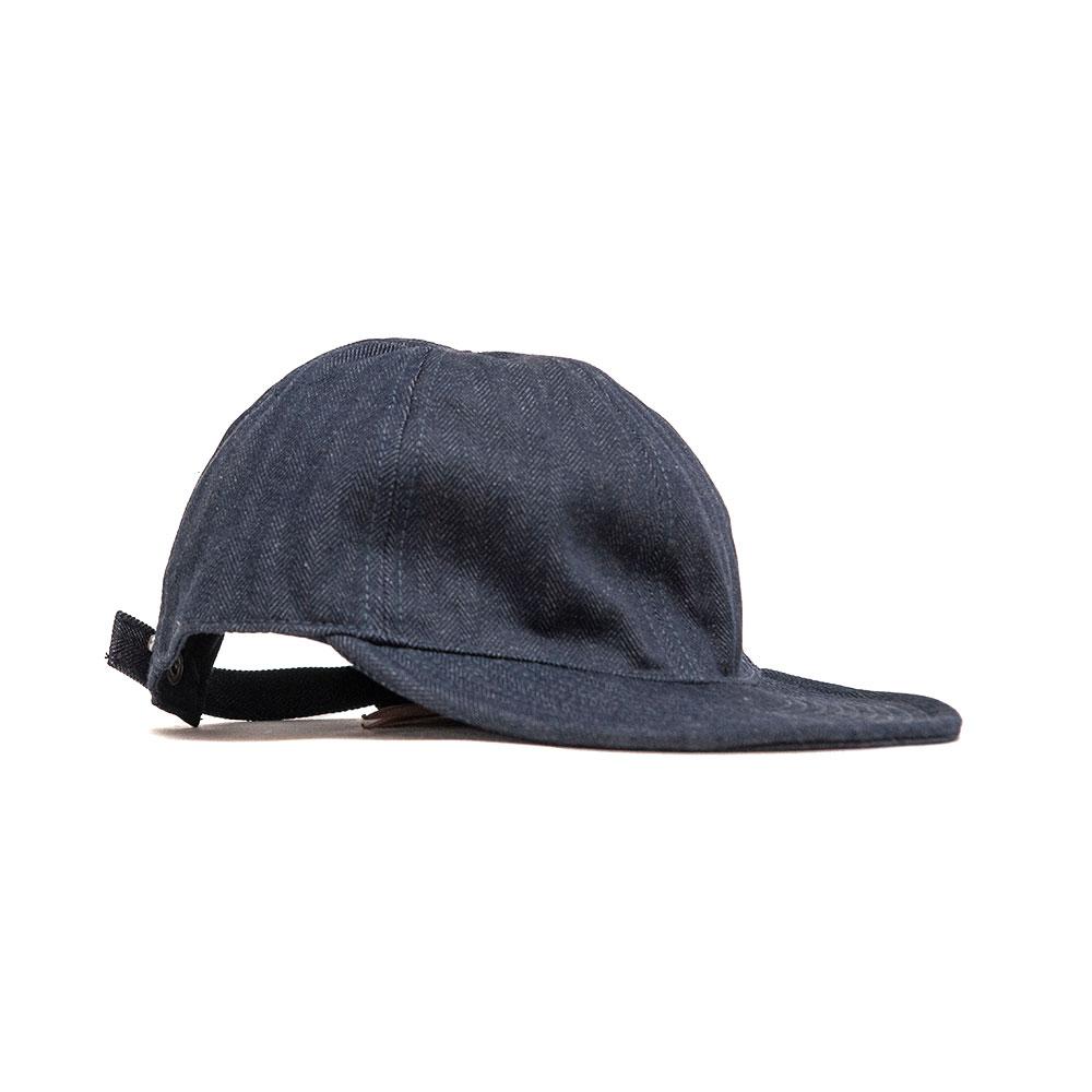 Nigel Cabourn ACC-53 Mechanics Cap Herringbone Dark Navy at shoplostfound, 45